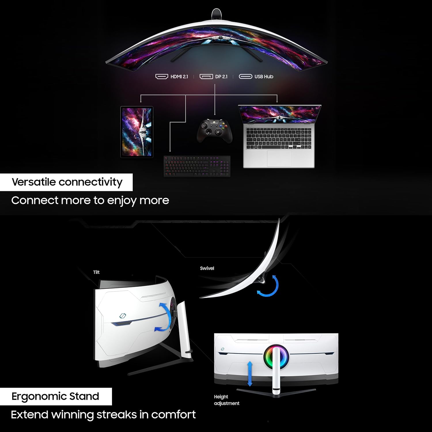 Samsung Odyssey Neo G9 Curve LS57CG950NWXXL 57 inch Dual UHD 4K Gaming Monitor - image 4