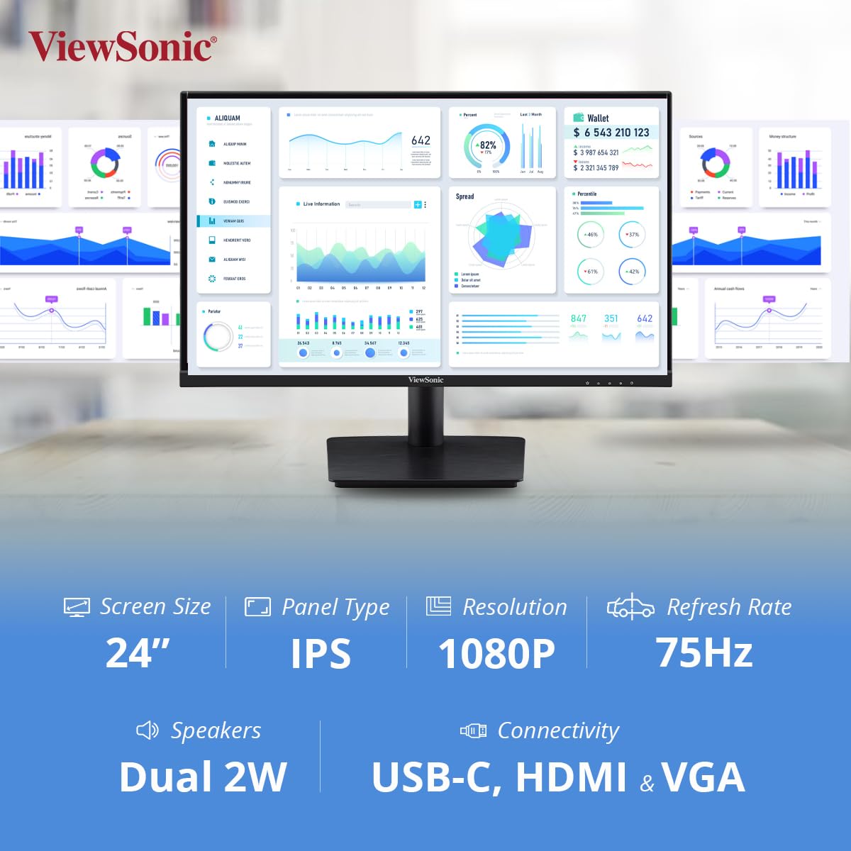 ViewSonic VA2409-MHU 24inch IPS FHD Monitor - image 7