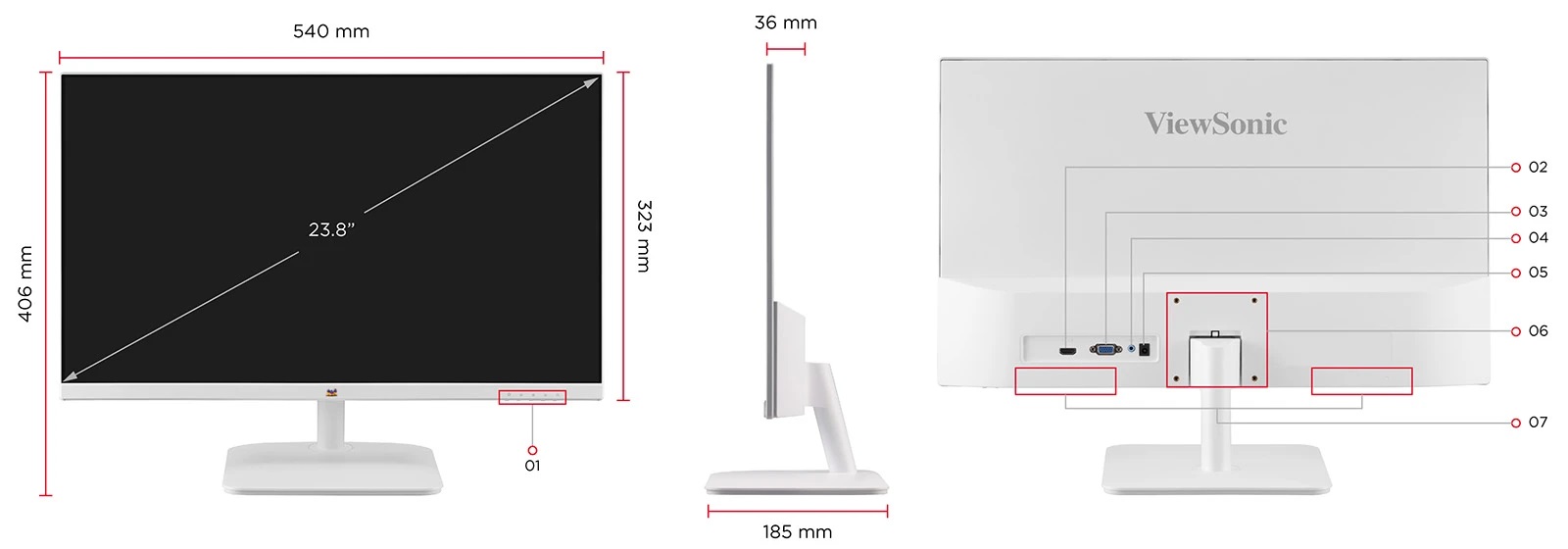ViewSonic VA2432-MH-W 24Inch IPS White Monitor - image 9