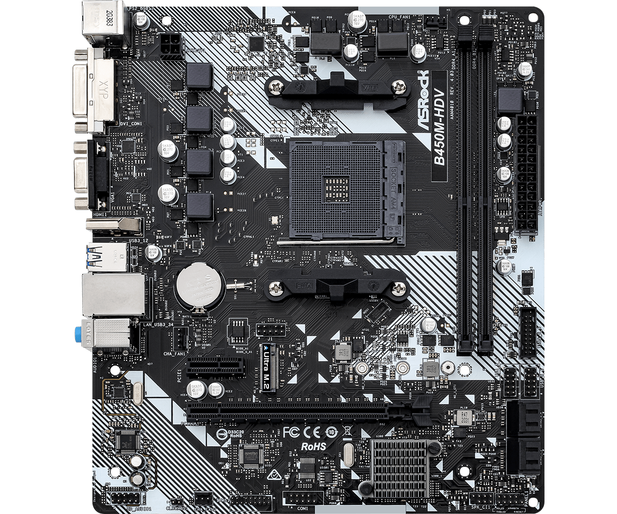ASRock B450M-HDV R4.0 DDR4 Motherboard - image 2