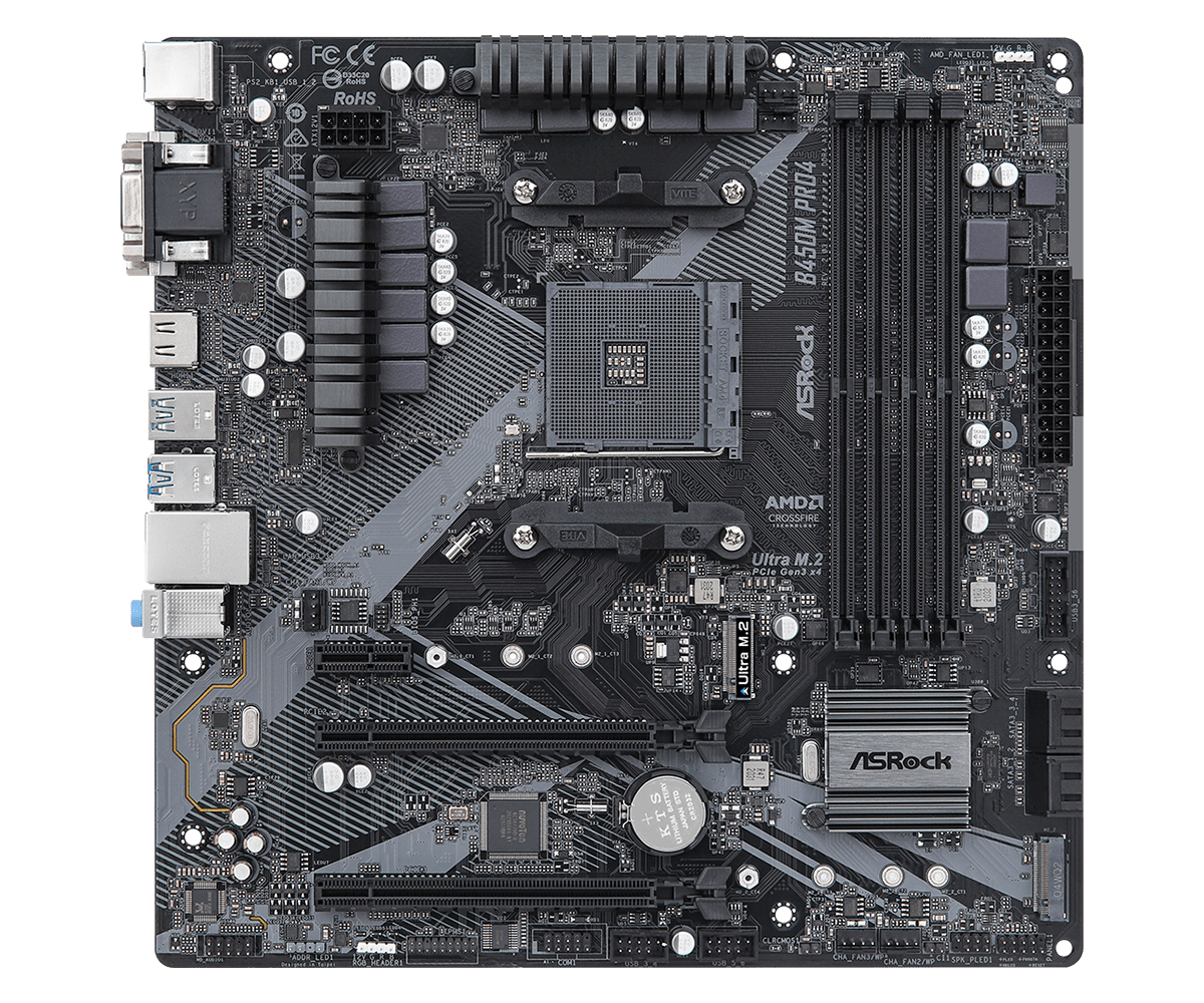ASRock B450M Pro4 R2 DDR4 Motherboard - image 2