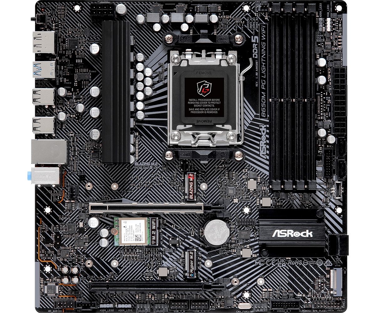 ASRock Phantom Gaming B650M PG Lightning WiFi DDR5 Motherboard - image 2