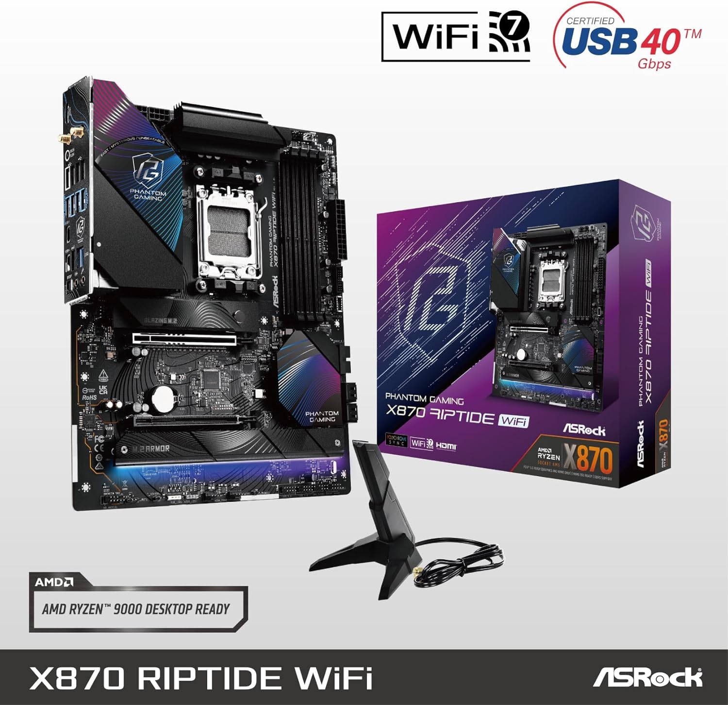 ASRock X870 Riptide WIFI AM5 AMD Base Motherboard - image 3
