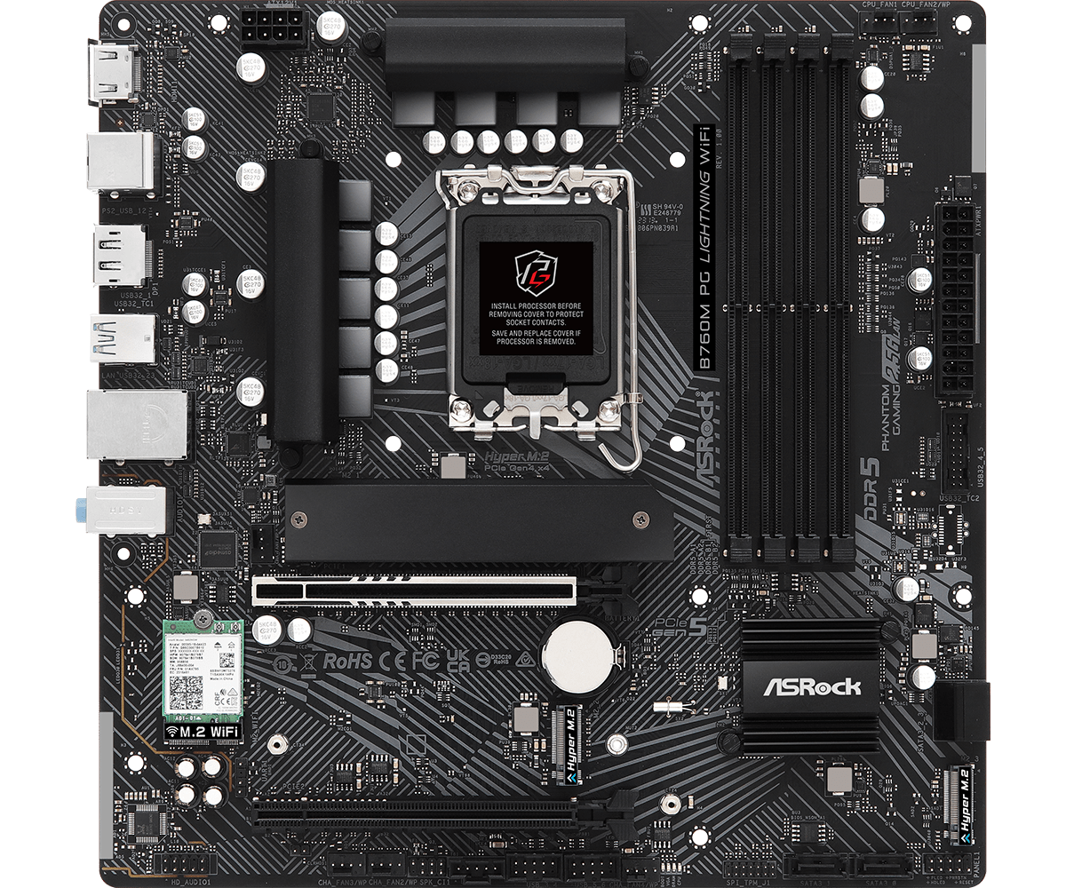 ASRock B760M PG Lightnig WIFI LGA 1700 Intel Base Motherboard - image 2
