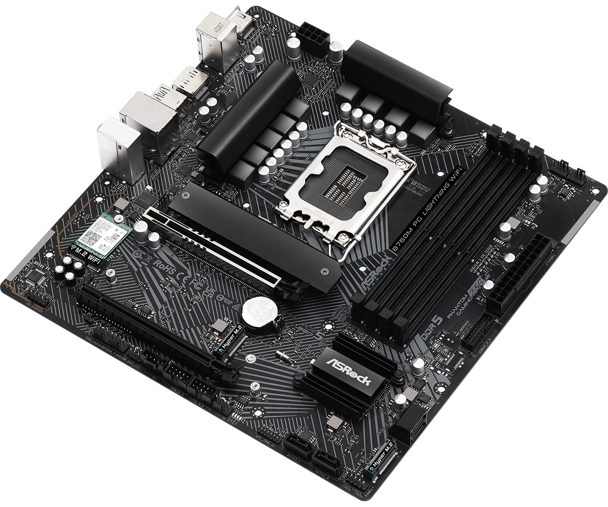 ASRock B760M PG Lightnig WIFI LGA 1700 Intel Base Motherboard - image 3