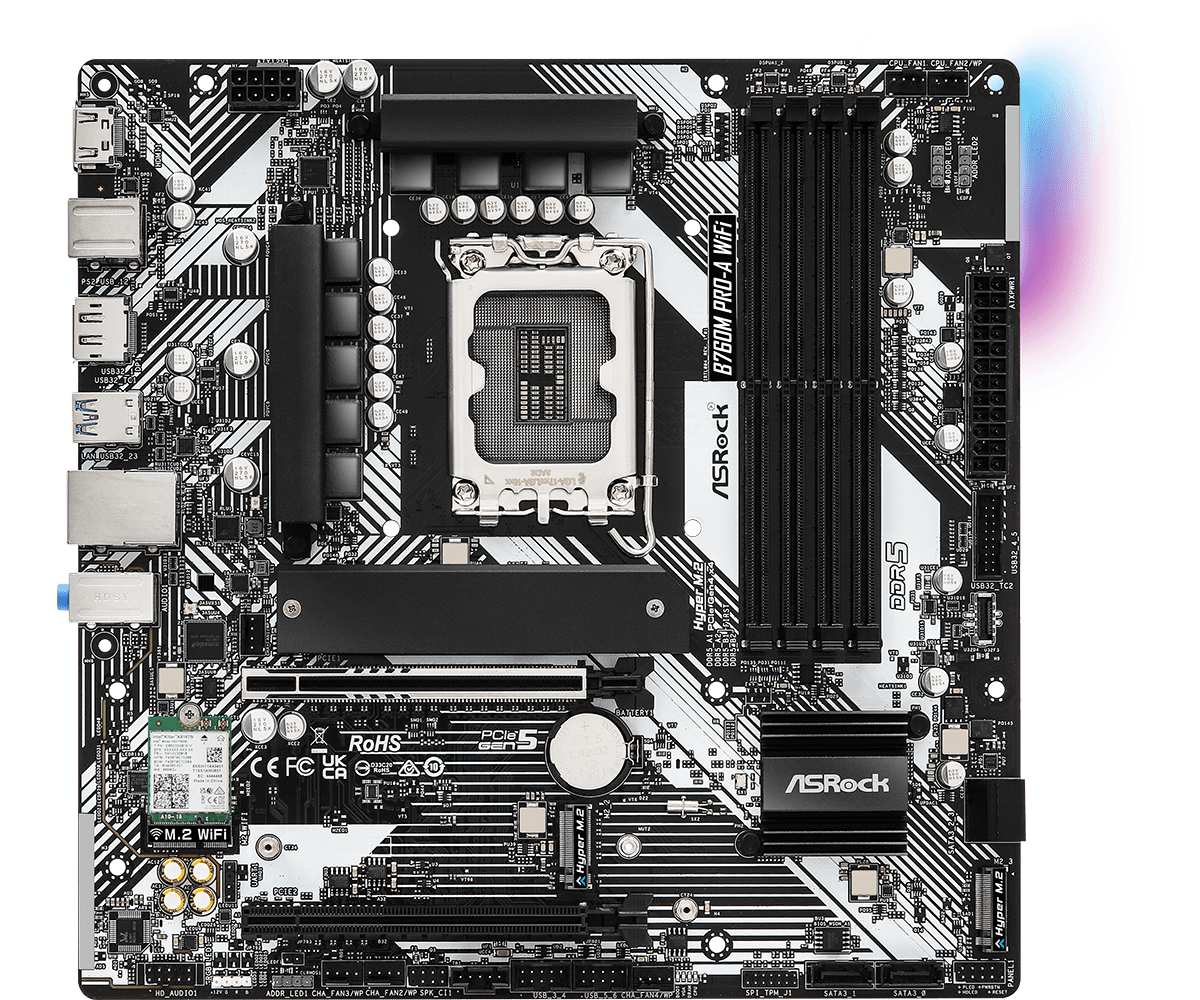 ASRock B760M Pro A WIFI LGA 1700 Intel Base Motherboard - image 3