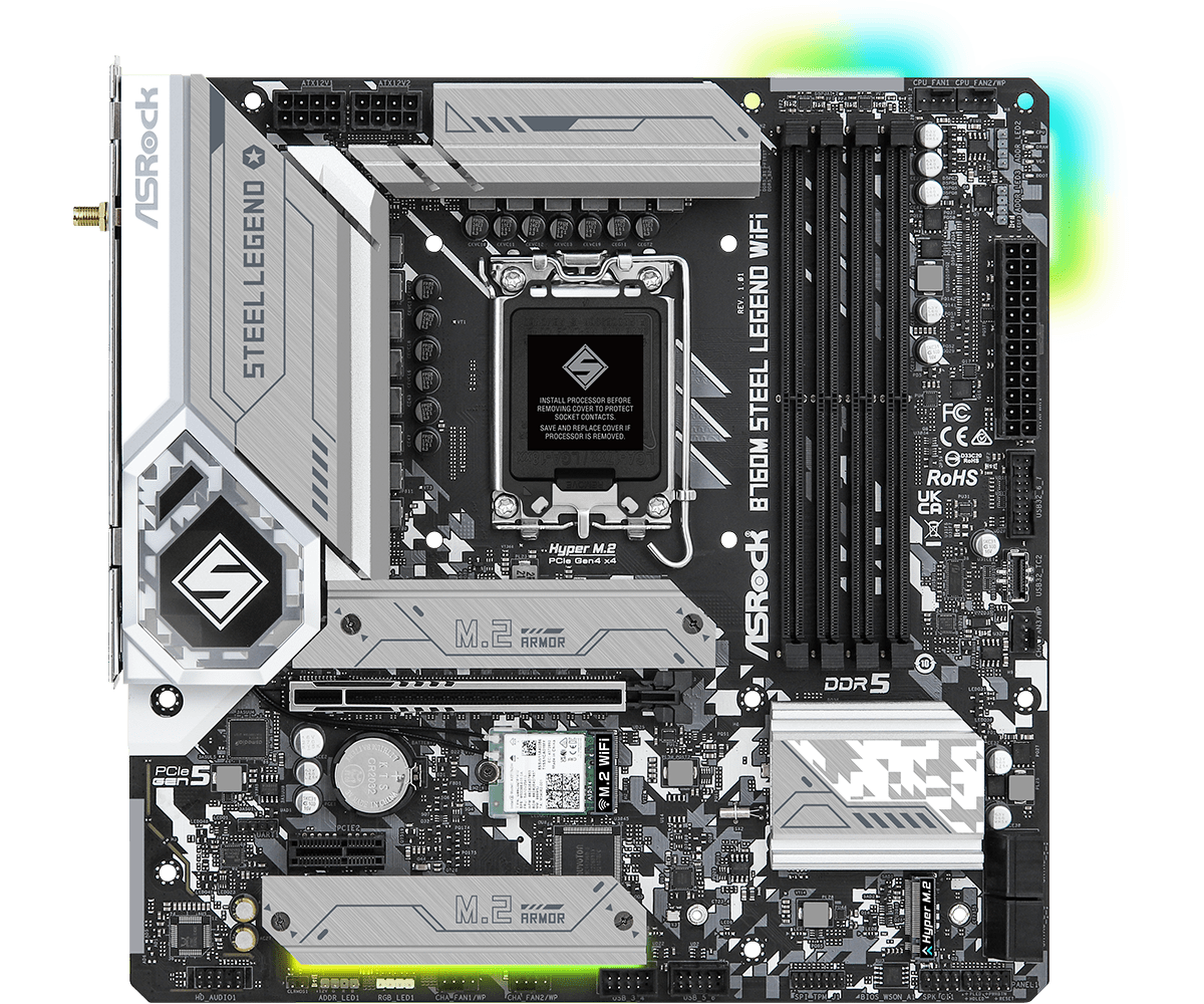 ASRock B760M Steel Lagend WIFI LGA 1700 Intel Base Motherboard - image 2