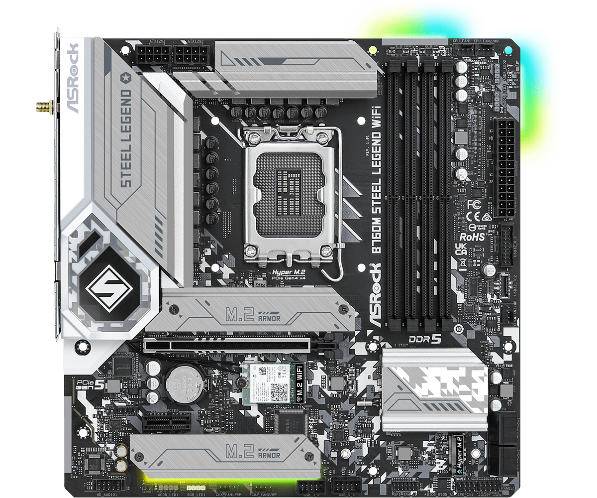 ASRock B760M Steel Lagend WIFI LGA 1700 Intel Base Motherboard - image 3
