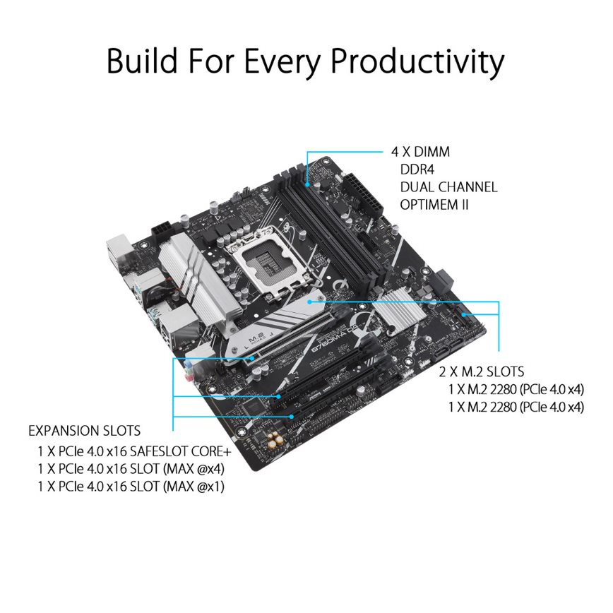 ASUS PRIME B760M-A D4 LGA 1700 mATX motherboard - image 3