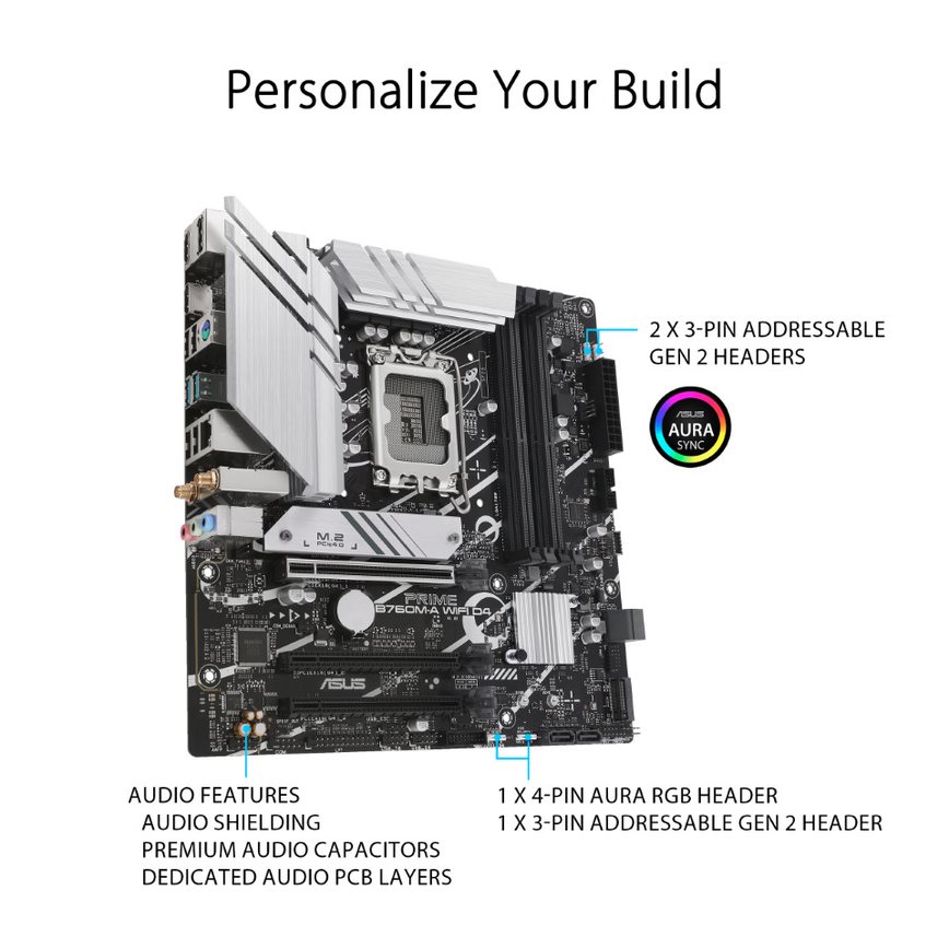 ASUS PRIME B760M-A WIFI D4 LGA 1700 mATX motherboard - image 5