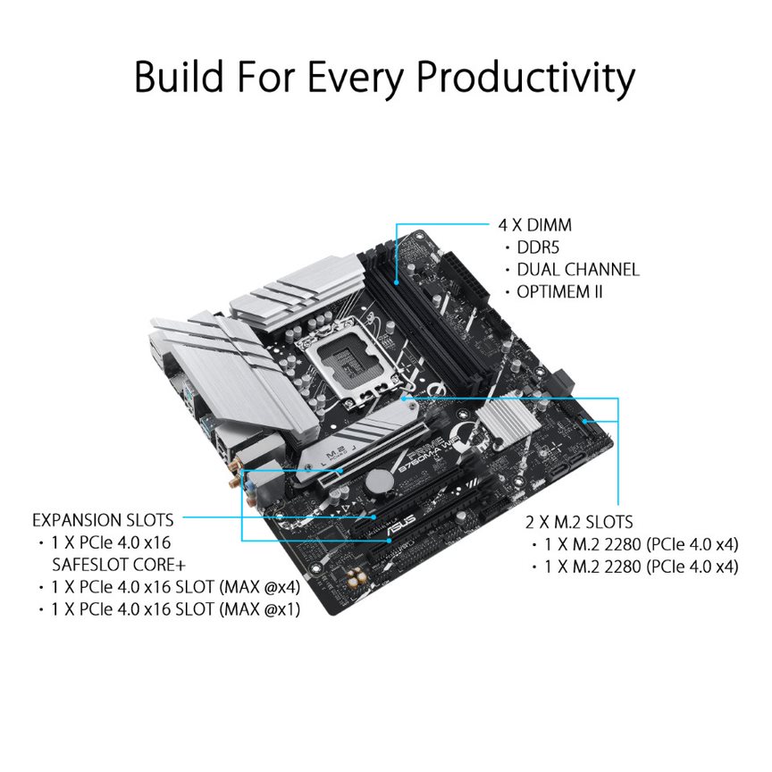 Asus Prime B760M-A WIFI Motherbard - image 3