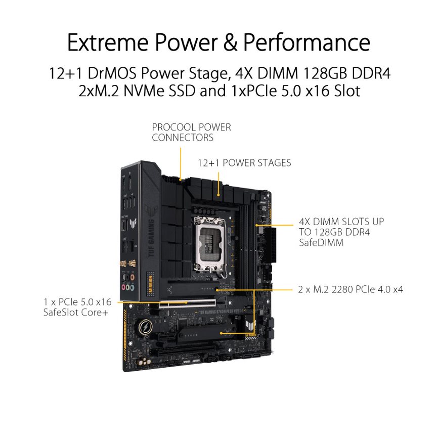 ASUS TUF GAMING B760M-PLUS WIFI D4 LGA1700 mATX motherboard - image 3