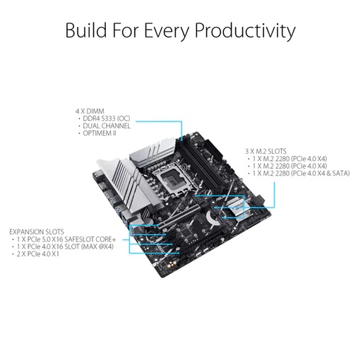 ASUS Prime Z790M-PLUS CSM Thunderbolt mATX Motherboard - image 4