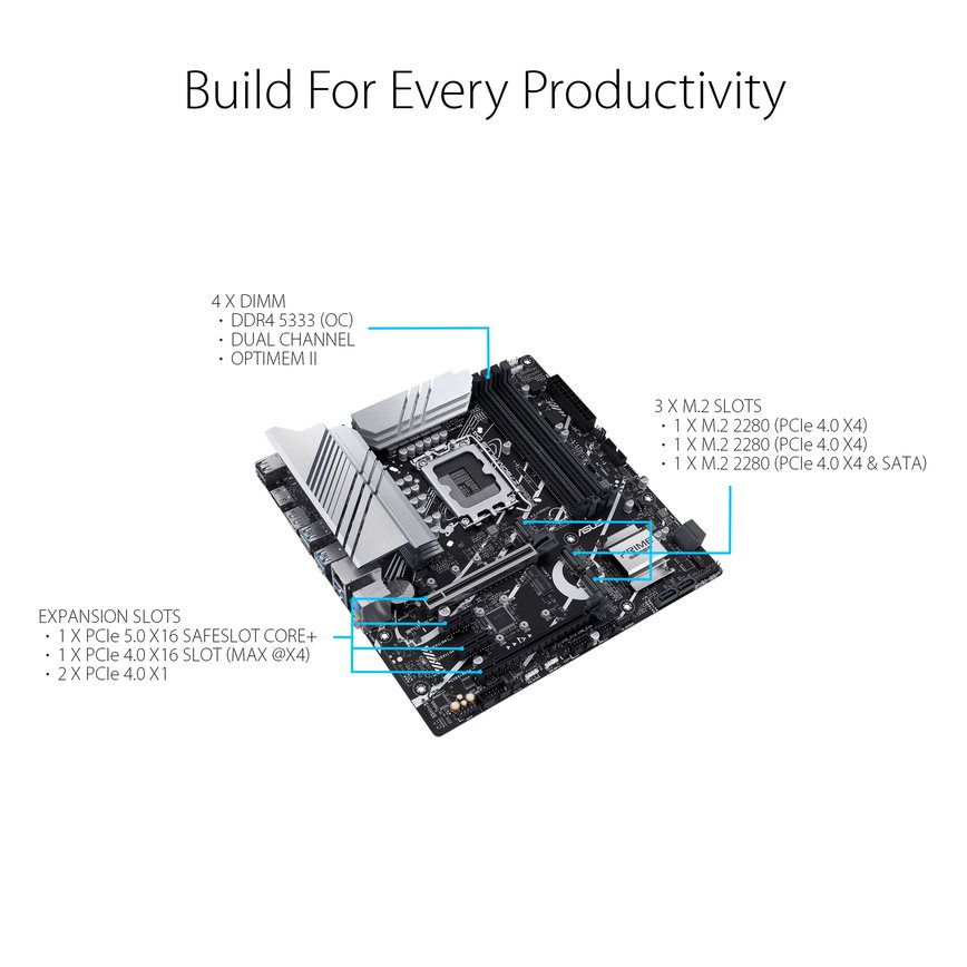 ASUS PRIME Z790M-PLUS D4 LGA 1700 mATX motherboard - image 4