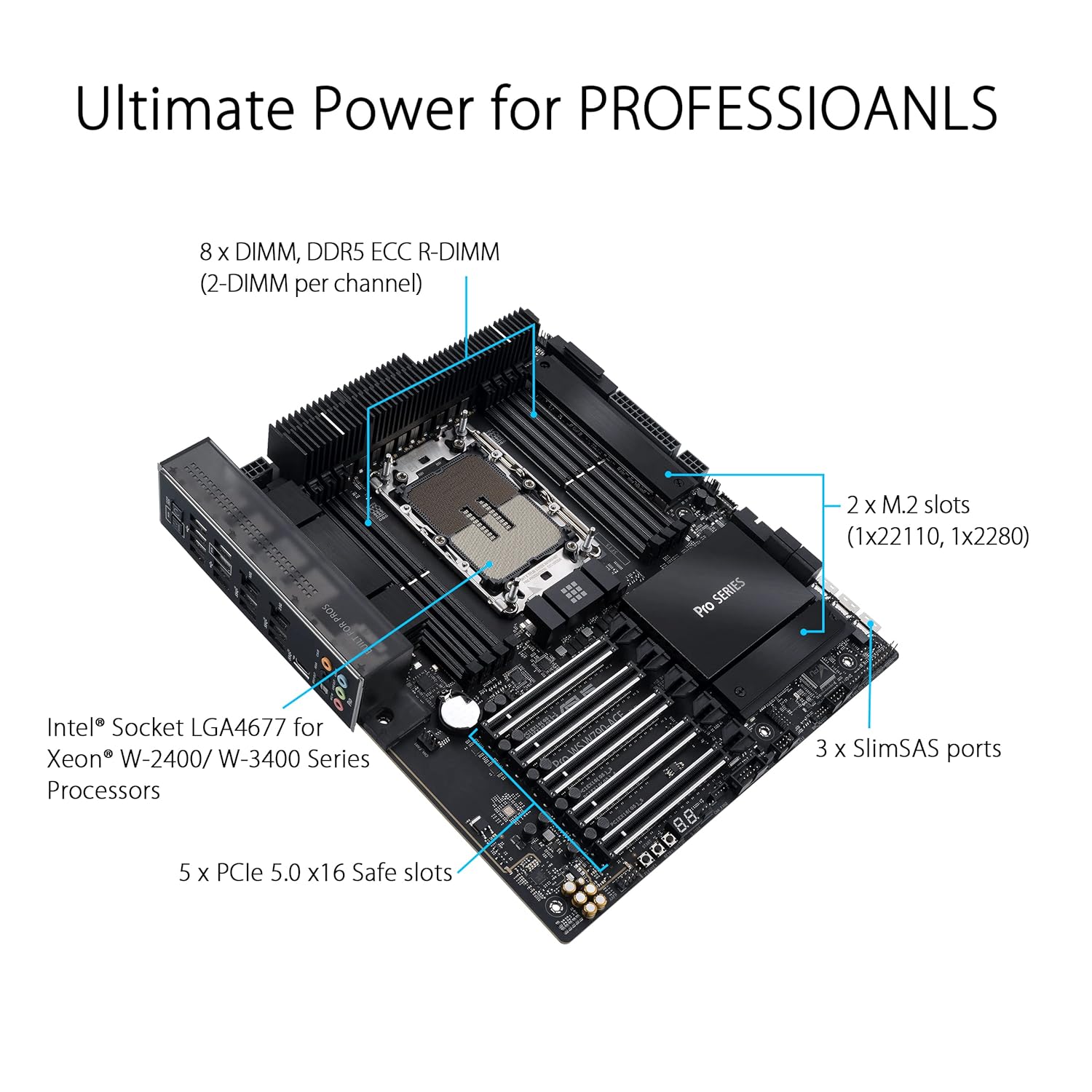 ASUS PRO WS W790-ACE ATX Workstation Motherboard - image 2