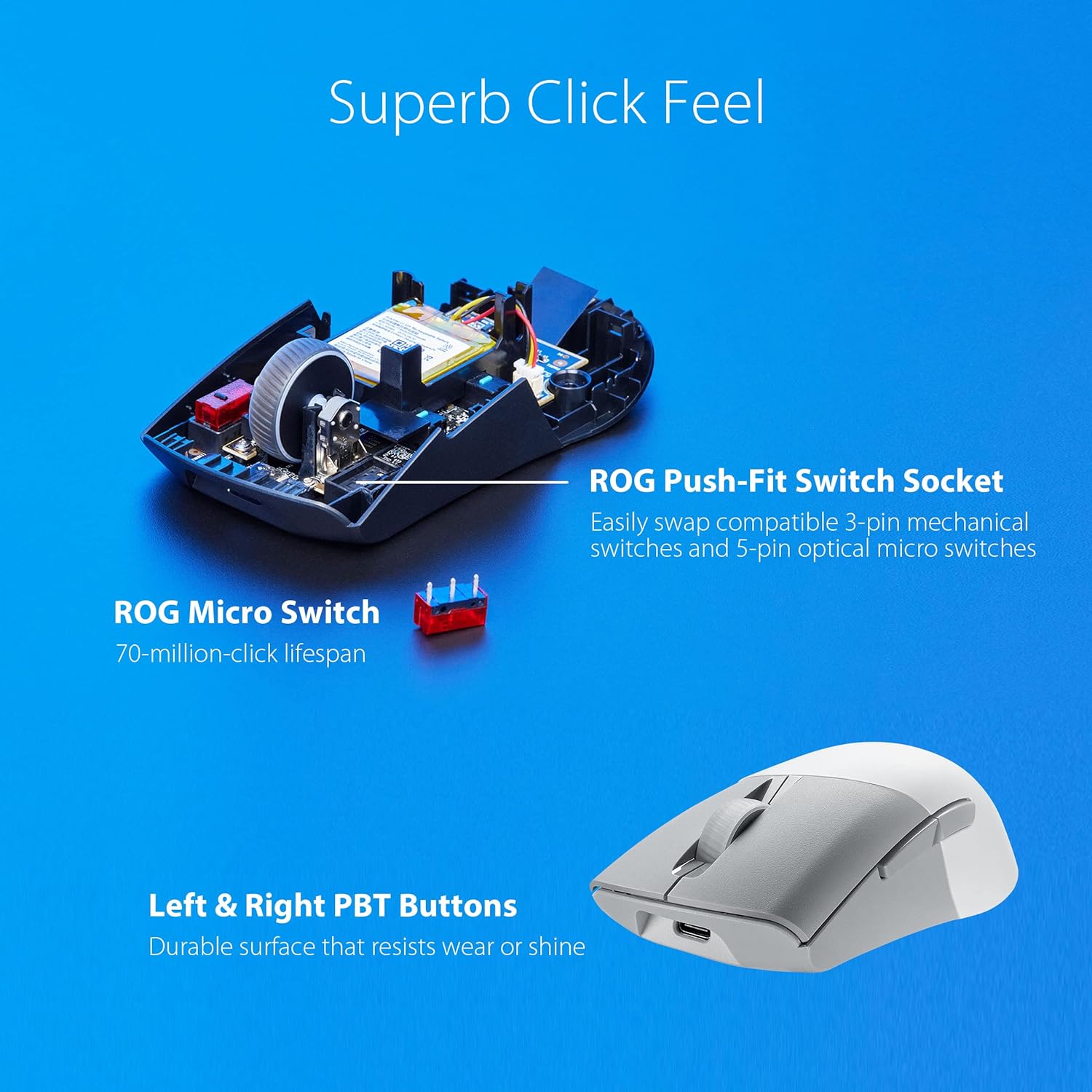 ASUS ROG Keris Wireless AimPoint White Gaming Mouse - image 5