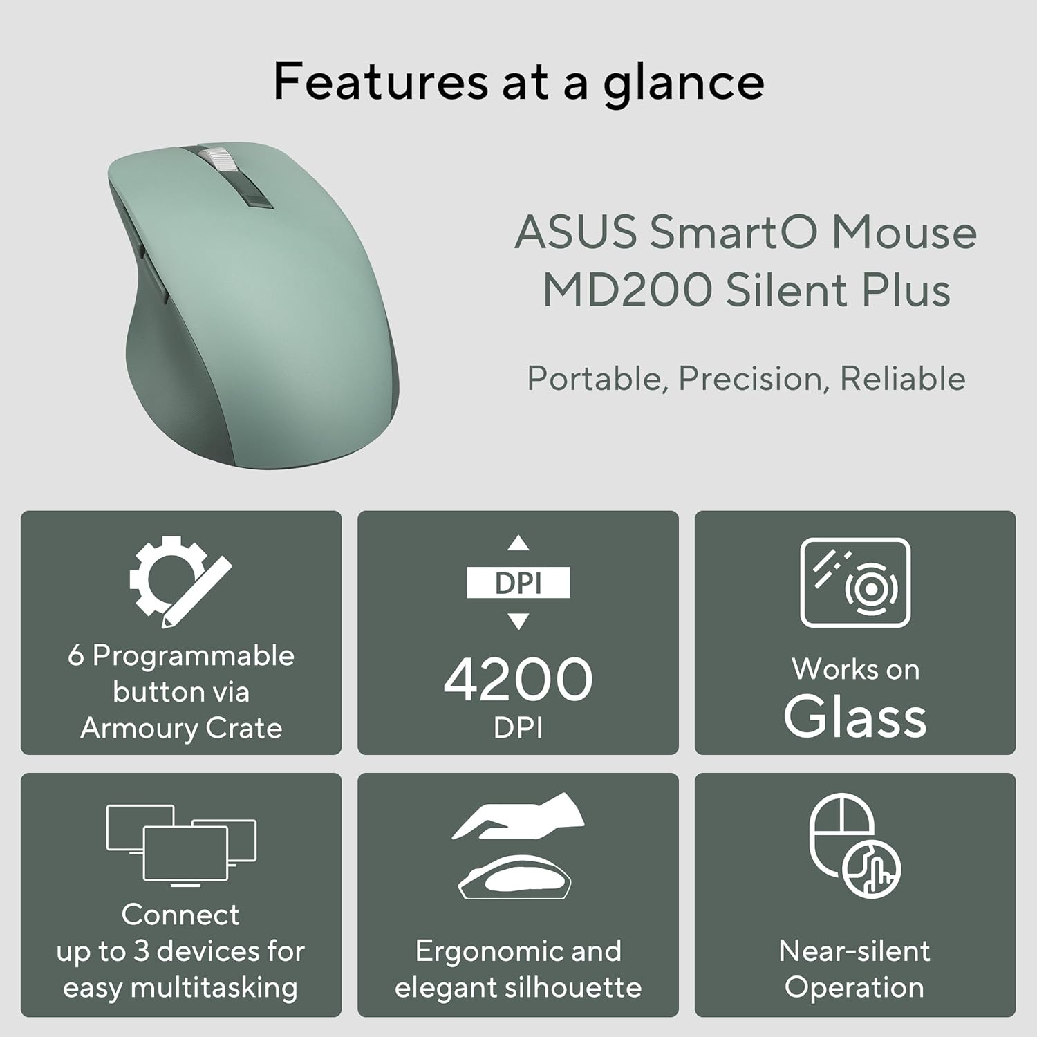 ASUS SmartO MD200 Silent Plus Wireless Mouse - image 2