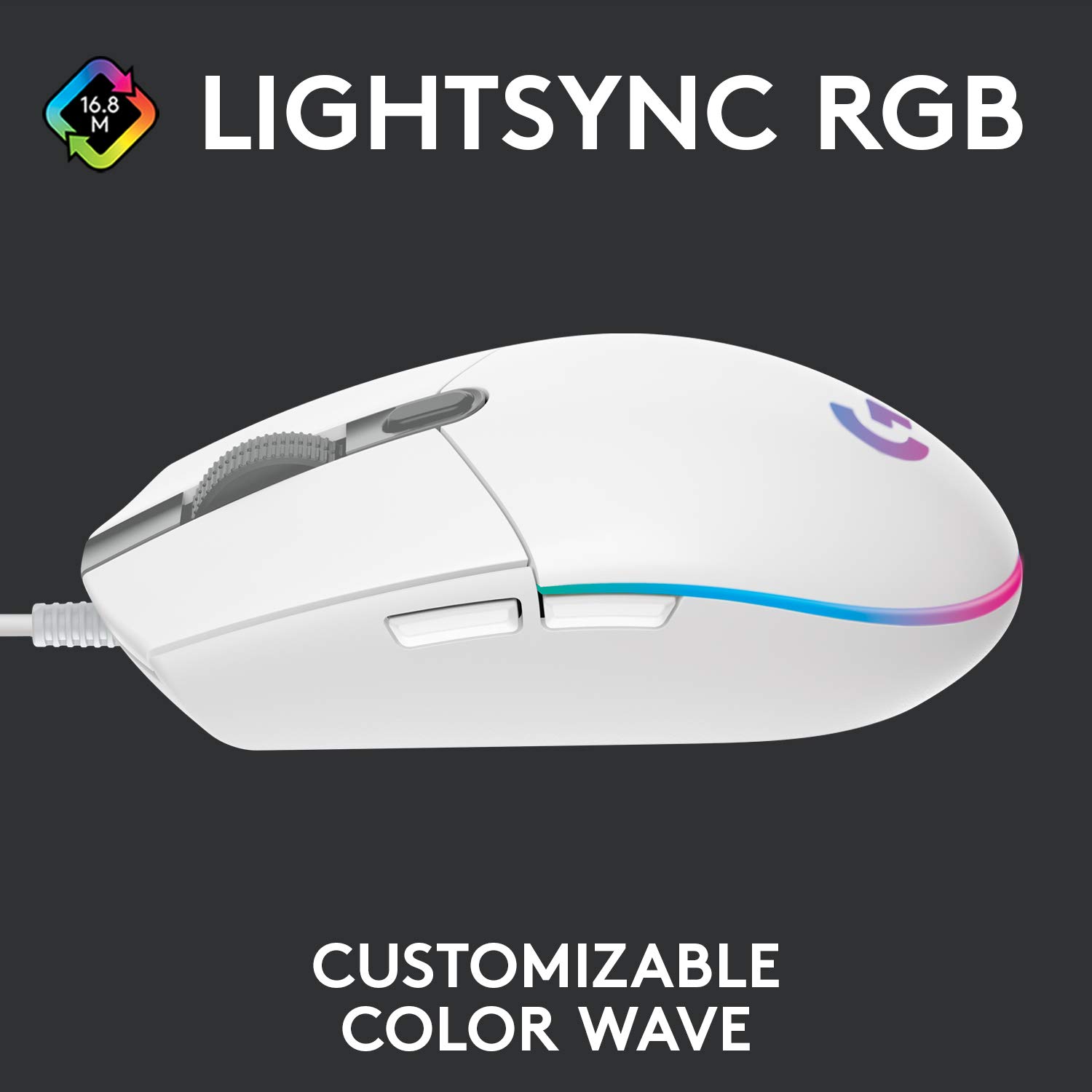 Logitech G102 Lightsync White 8000 DPI RGB Gaming Mouse - image 2