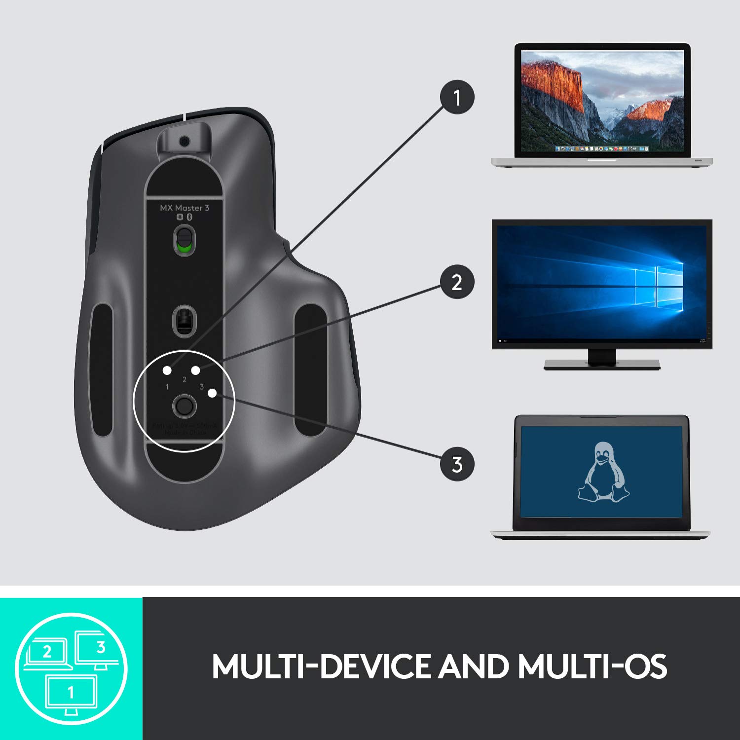 Logitech MX Master 3 Wireless Mouse Dark Grey - image 9