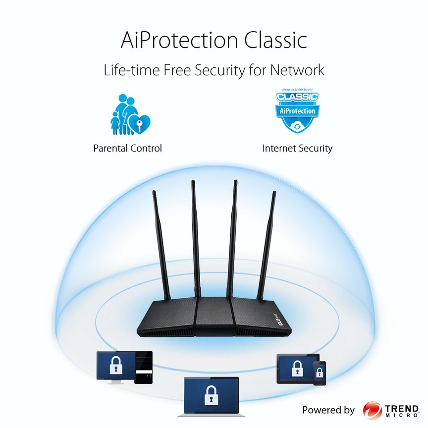 ASUS RT-AX1800HP Dual Band WiFi 6 Extendable Router - image 3