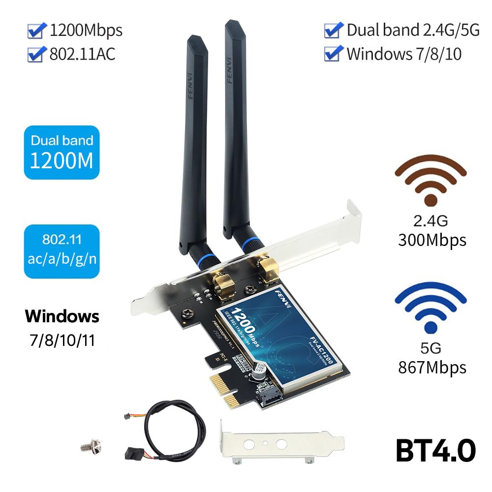 FENVI FV-AC1200S WIFI 5 PCIE WiFi Network Adapter Card - image 4