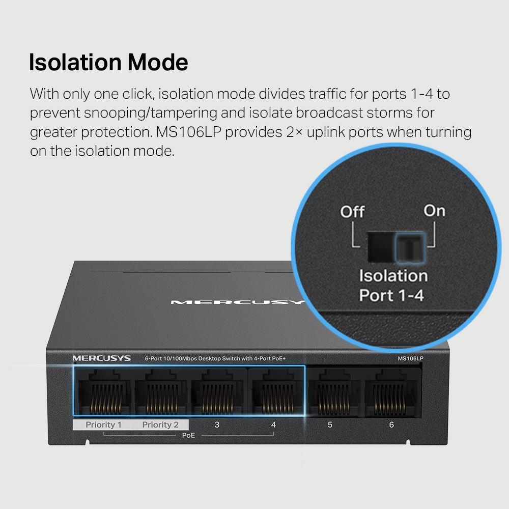 Mercusys MS106LP 6-Port 100Mbps PoE+ Networking Switch - image 7