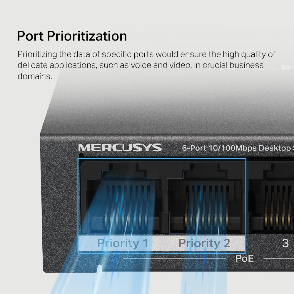 Mercusys MS106LP 6-Port 100Mbps PoE+ Networking Switch - image 8