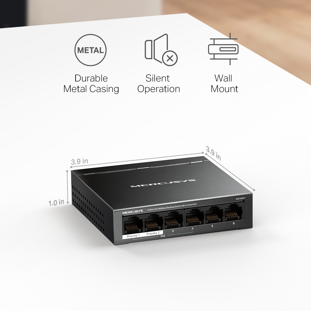 Mercusys MS106LP 6-Port 100Mbps PoE+ Networking Switch - image 9