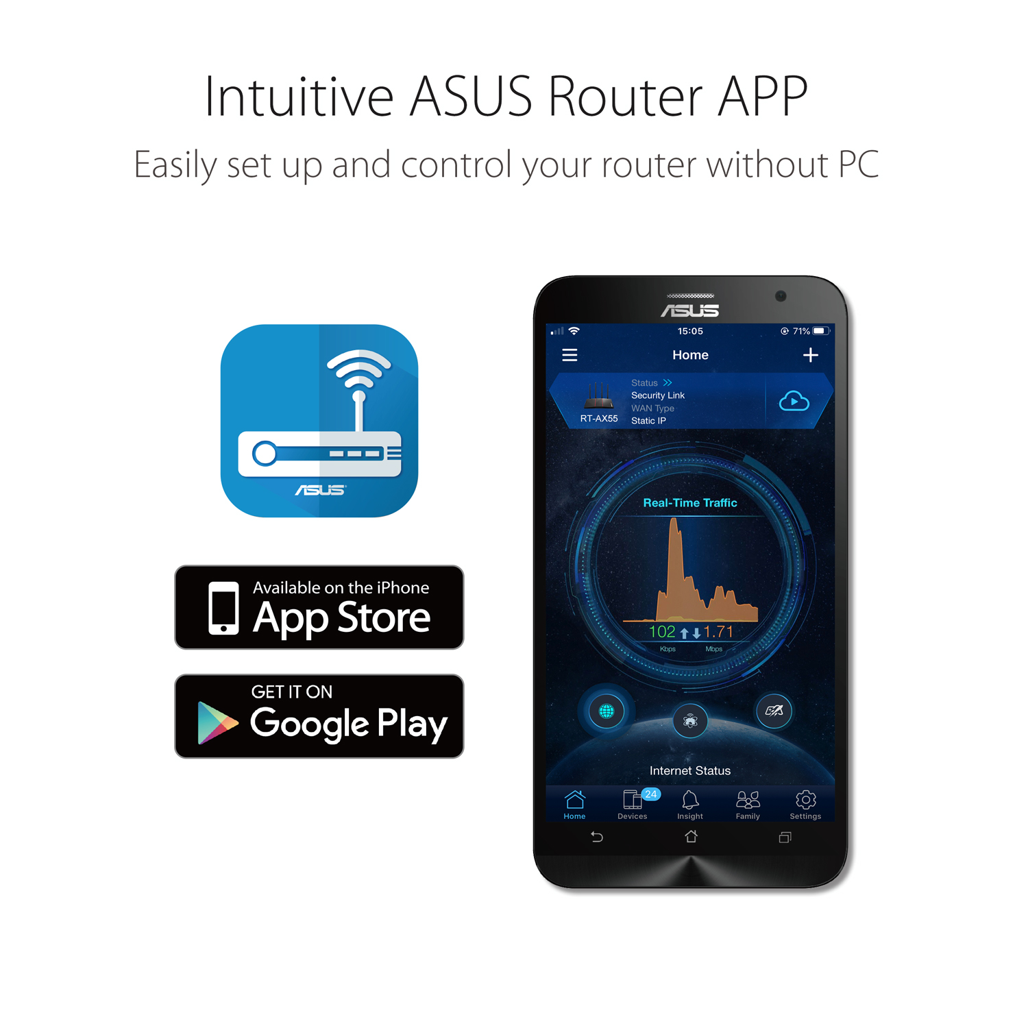 ASUS RT-AX53U AX1800 Dual Band WiFi 6 Extendable Router - image 4