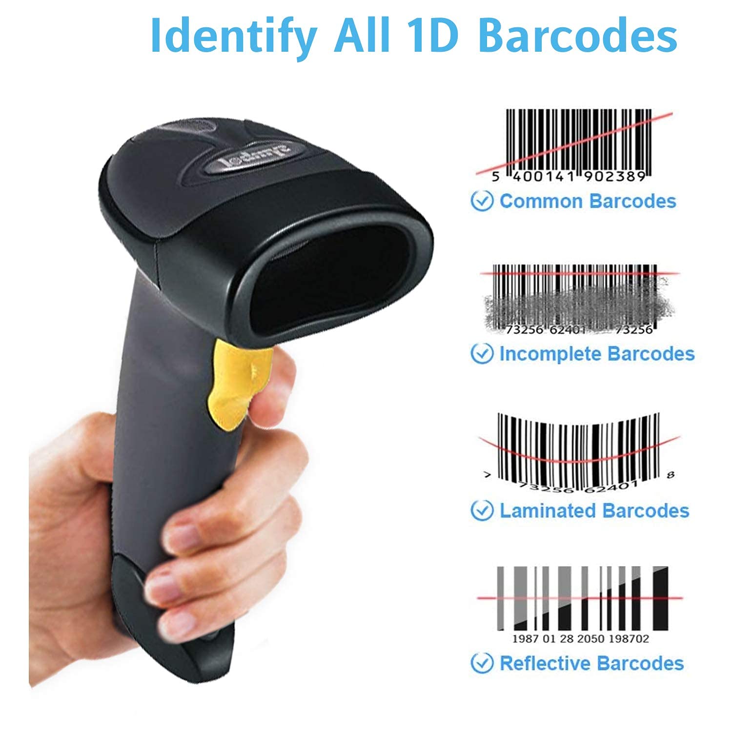  Zebra LS2208-7AZU0100ZY 1D Handheld Barcode Scanner Wired USB Optical Laser Black Imager Corded Reader - image 3