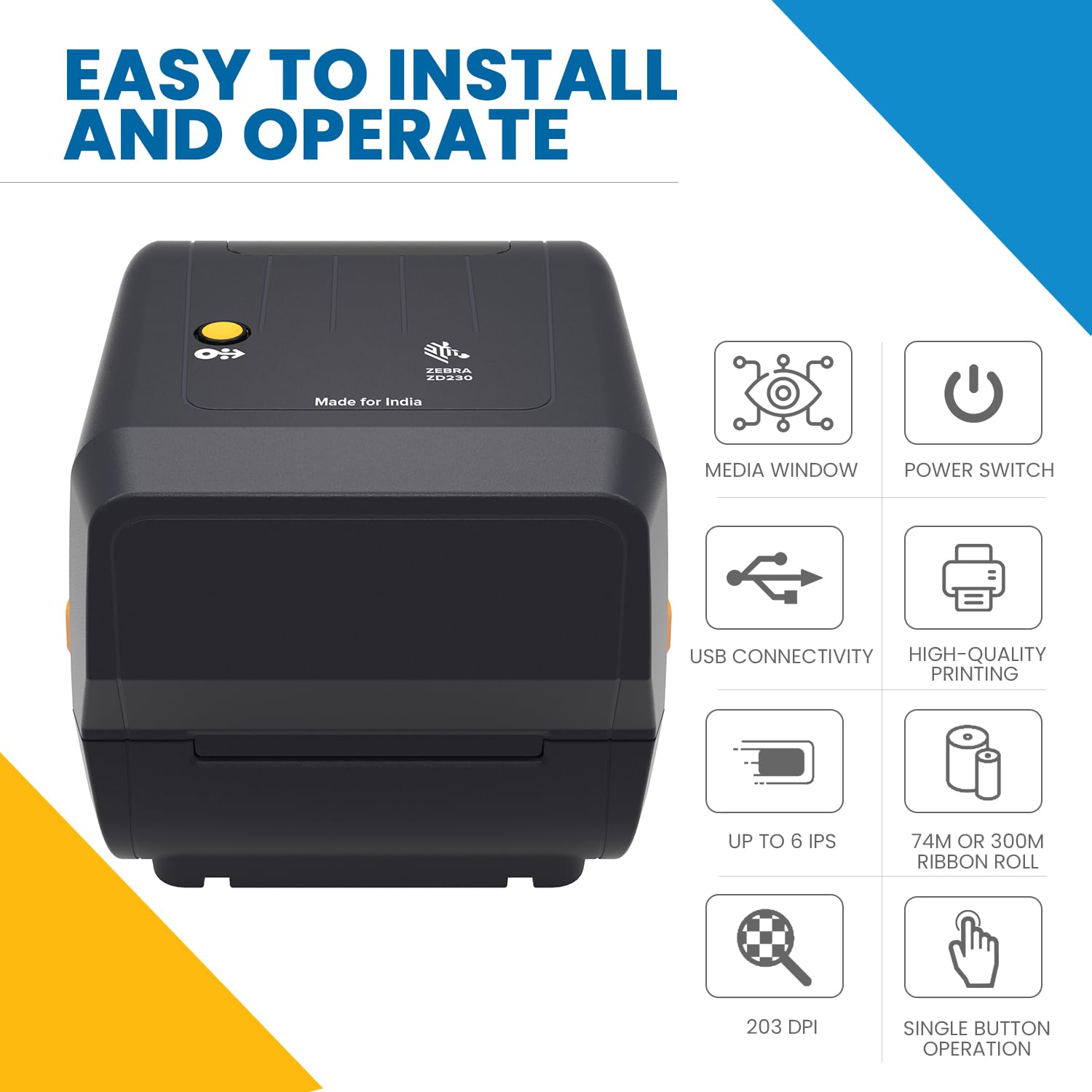 Zebra ZD23A42-30GG0GNZ 203 dpi Thermal Transfer Printer - image 3