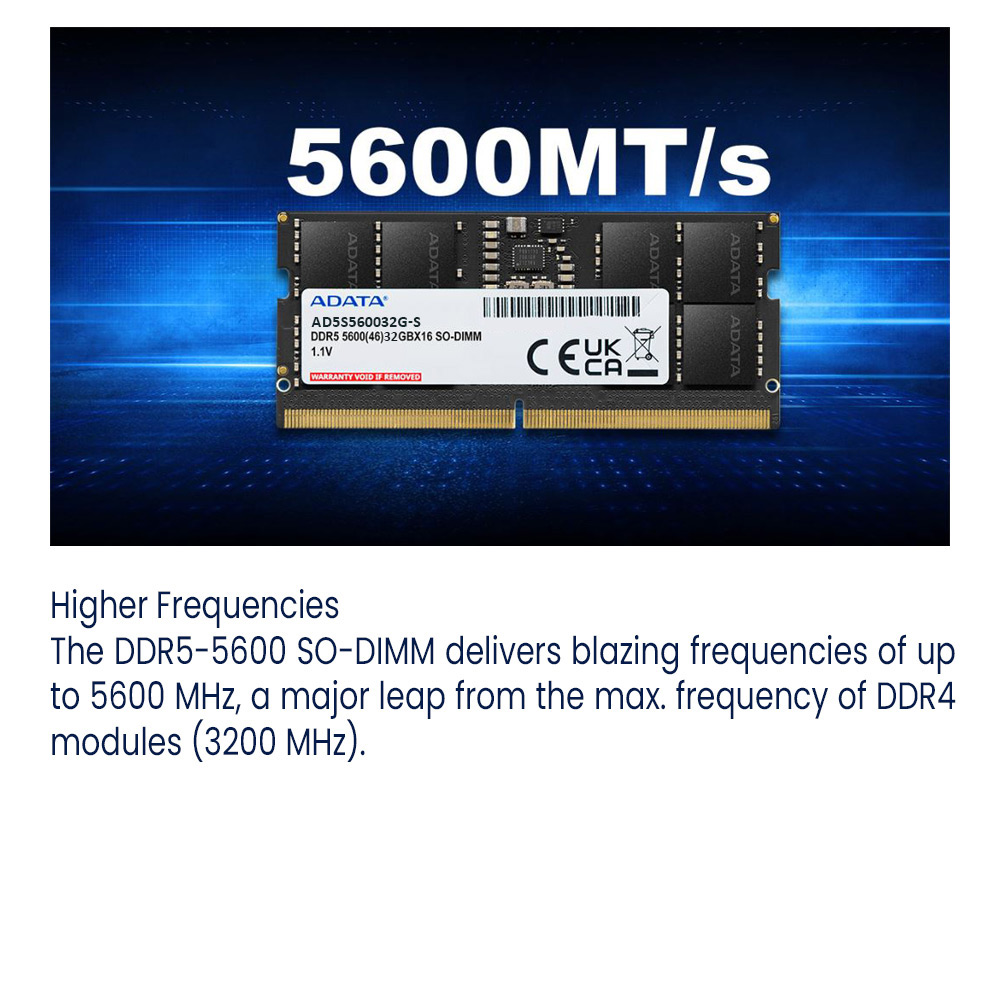 ADATA 32GB DDR5 5600Mhz SO-DIMM Laptop Memory - image 3
