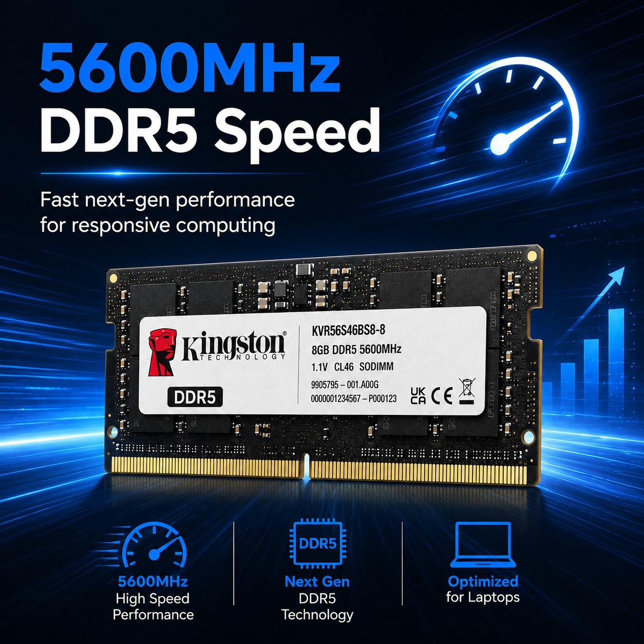 Kingston 8GB DDR5 5600MHz SODIMM Laptop RAM - image 5