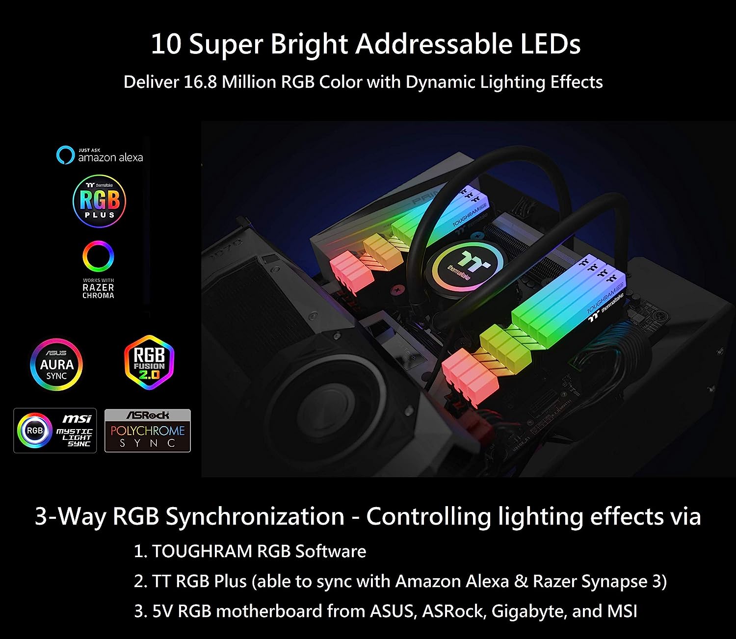 Thermaltake TOUGHRAM RGB 16GB 4000 MHz DDR4 Desktop Ram - image 2