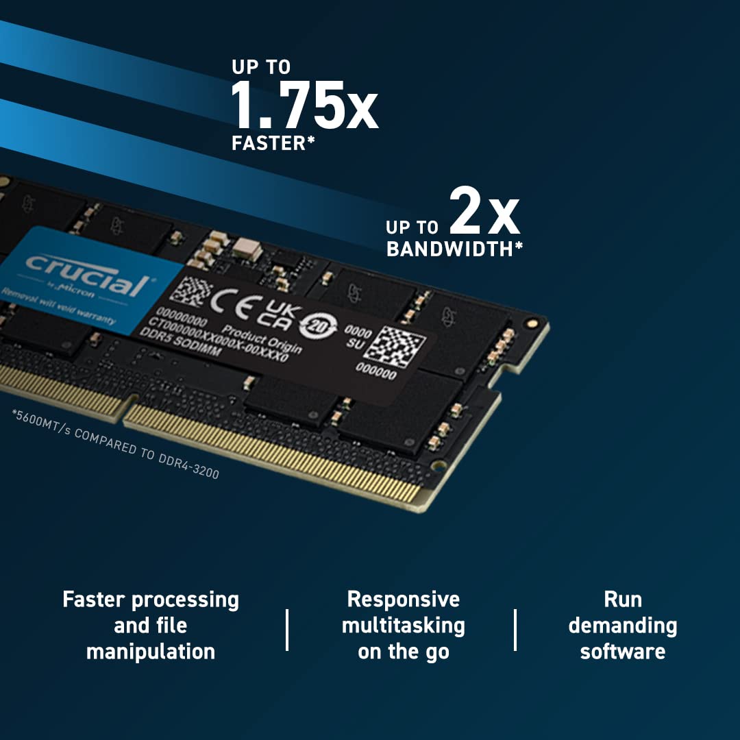 Crucial 8GB DDR5 5600Mhz SO-DIMM Laptop Memory