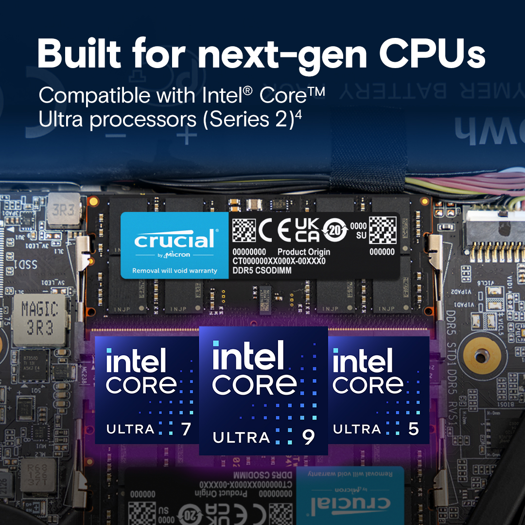 Crucial 64GB Kit (2x32GB) DDR5-6400 CSODIMM - image 2