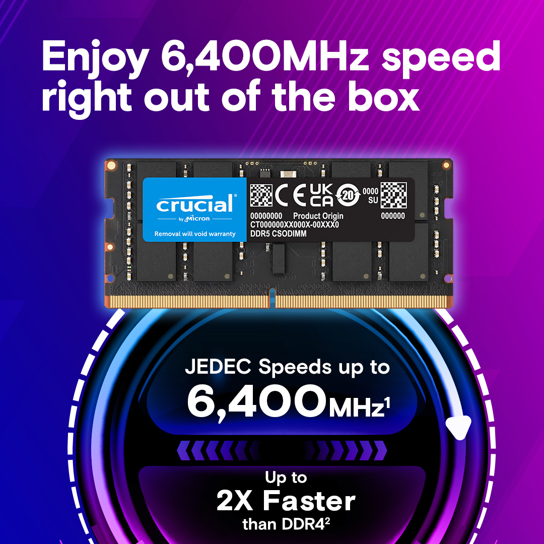 Crucial 48GB Kit DDR5-6400 CSODIMM Laptop RAM - image 2