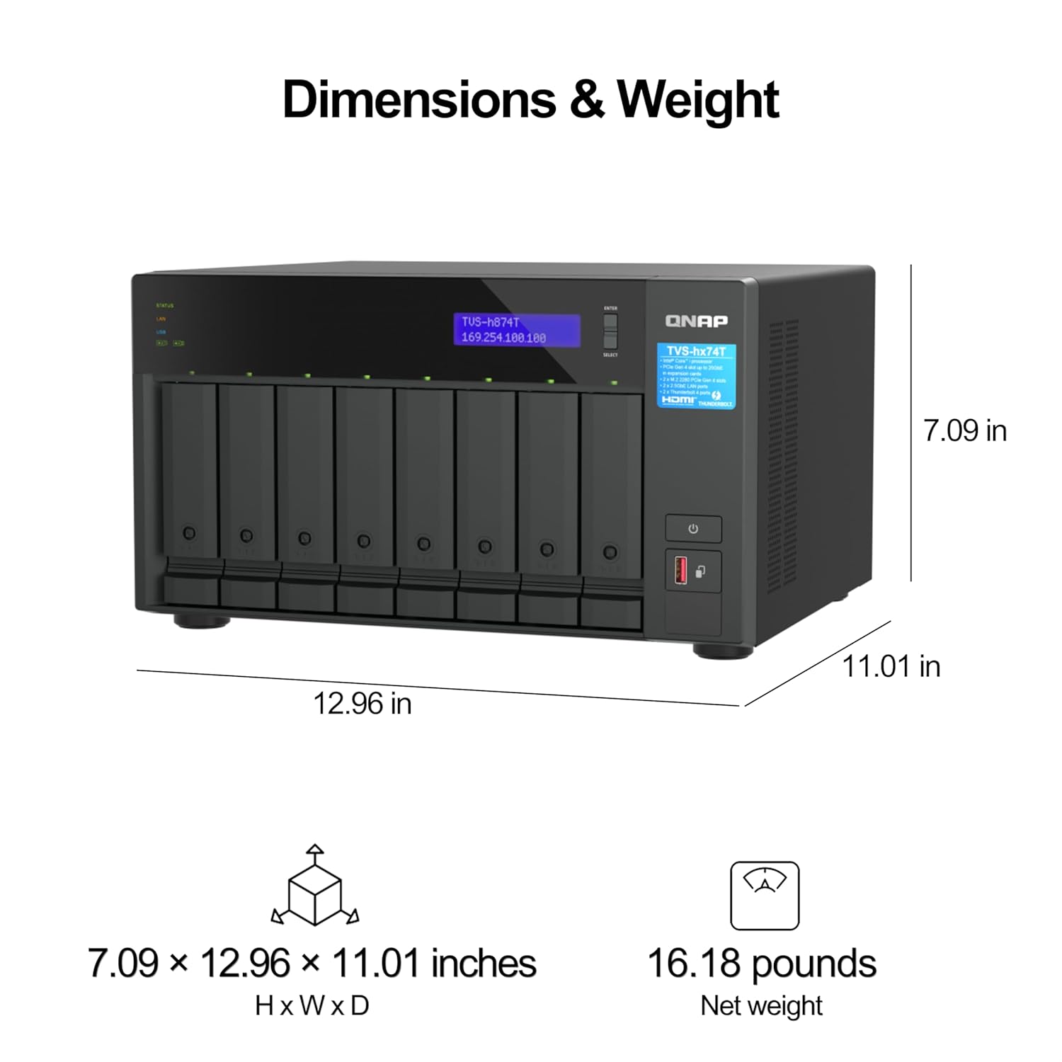 Qnap TVS-h874T-i7-32G 8 Bay High Speed Desktop NAS - image 7