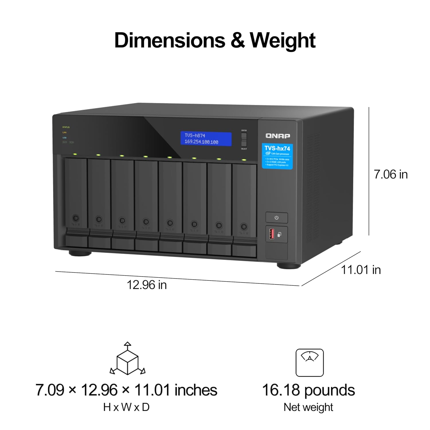 Qnap TVS-h874T-i9-64G 8 Bay High Speed Desktop NAS - image 5