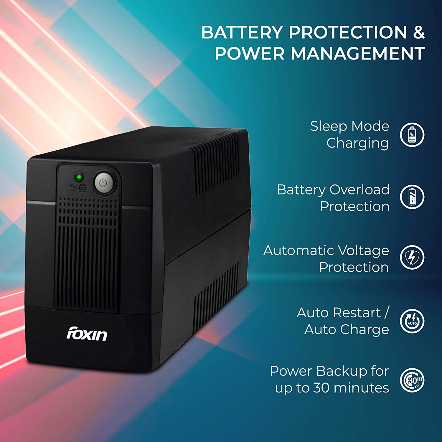 Foxin 600VA/360Watt Uninterrupted Power Supply FPS-755 - image 5