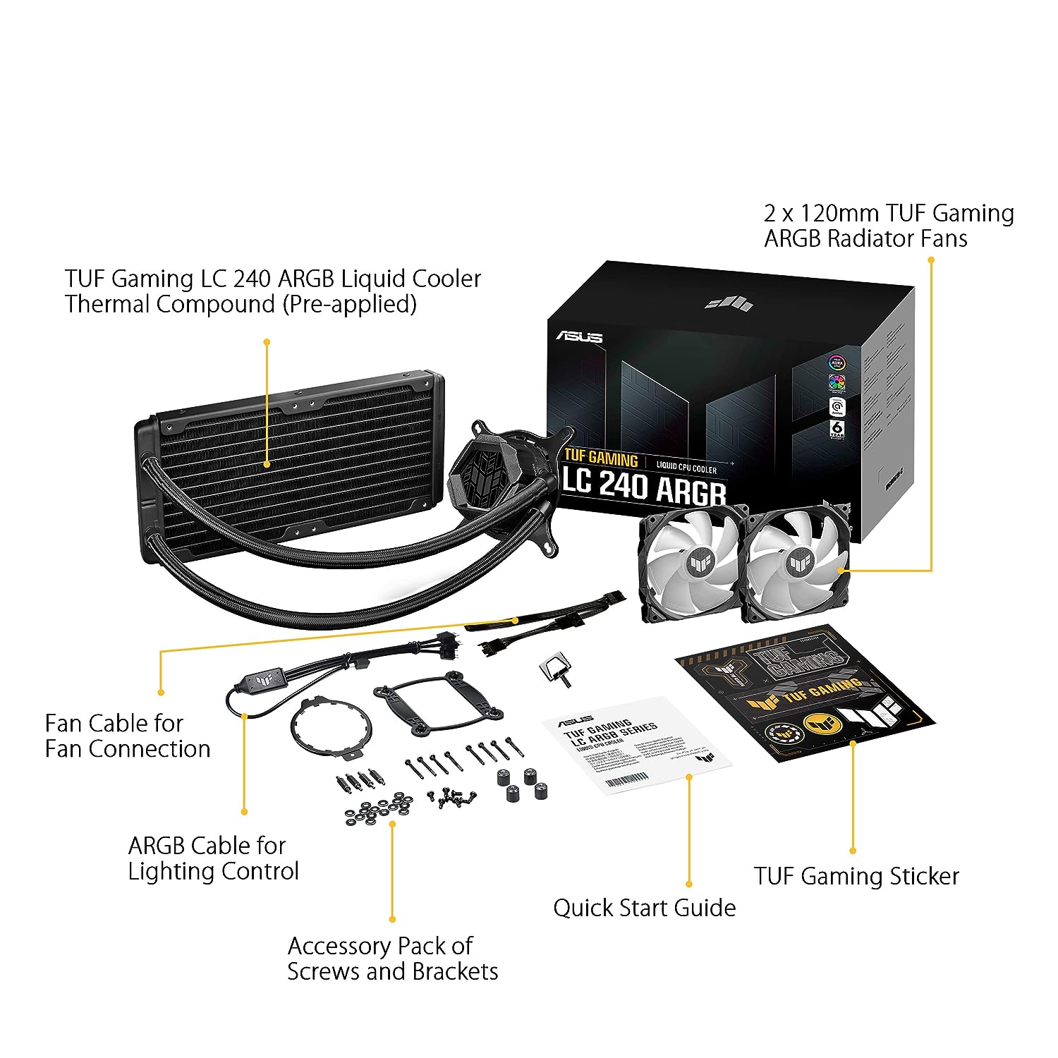 ASUS TUF Gaming LC 240 ARGB Liquid CPU Cooler - image 4