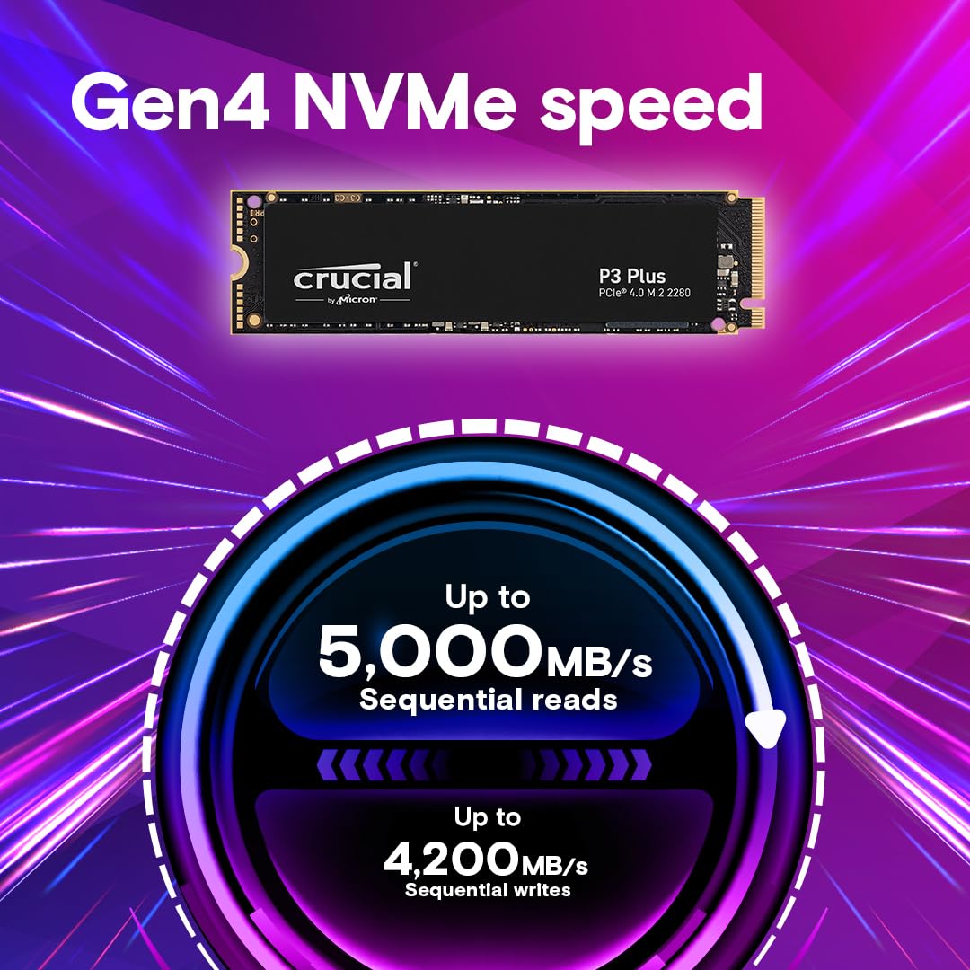 Crucial P3 Plus 2TB M.2 Nvme Gen4 Solid State Drive - image 2