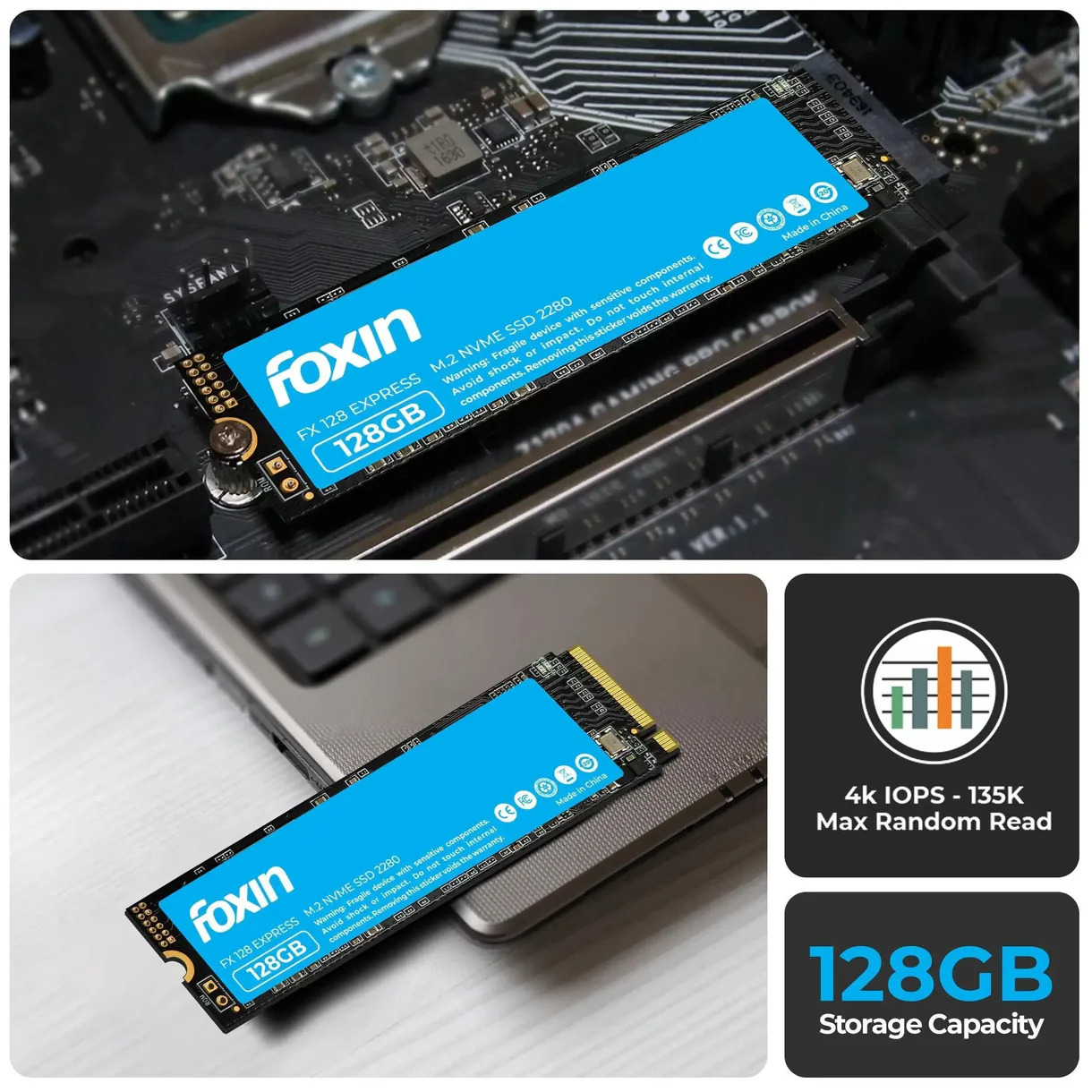 Foxin Express 128GB PCIe Gen3 x4 M.2 2280 NVMe SSD - image 4