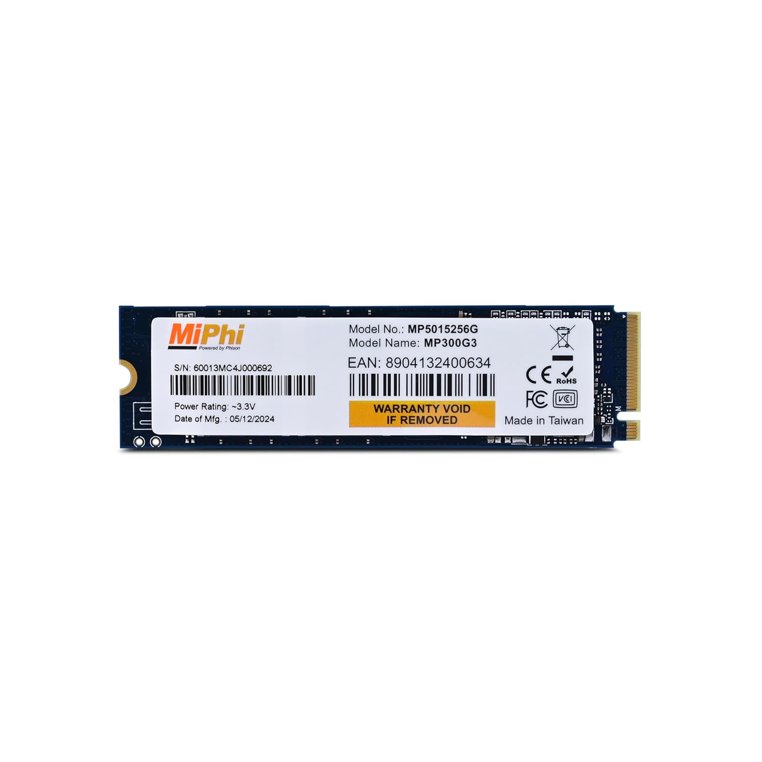MiPhi MP300G3 256GB PCIe Gen 3 M.2 NVMe SSD - image 4
