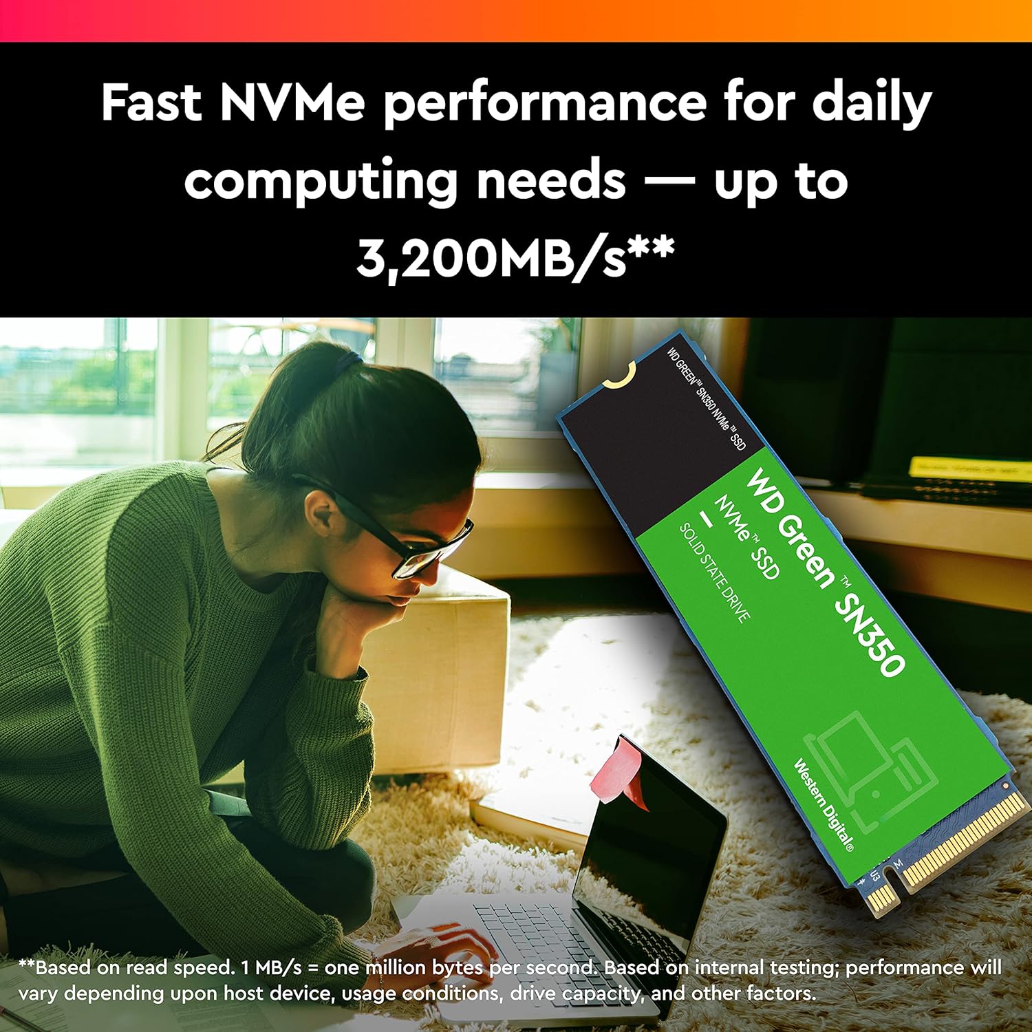 Western Digital Green SN350 NVMe 1TB Gen3 M.2 SSD - image 3
